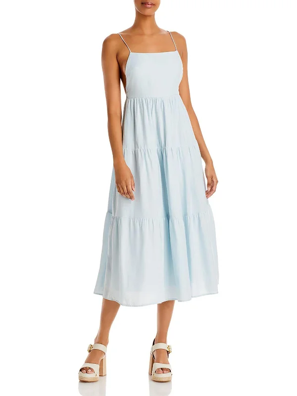 Womens Tiered Midi Sundress