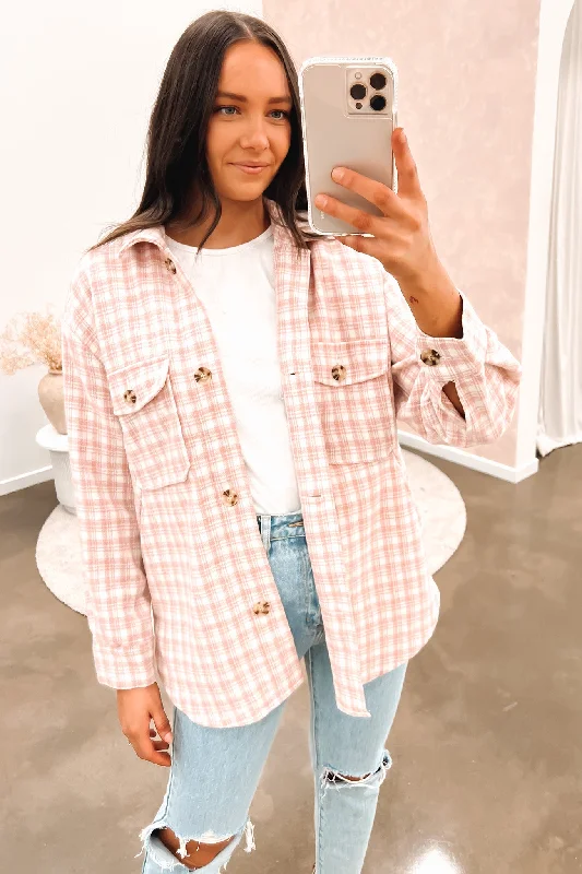 Jemma Shacket Pink Check