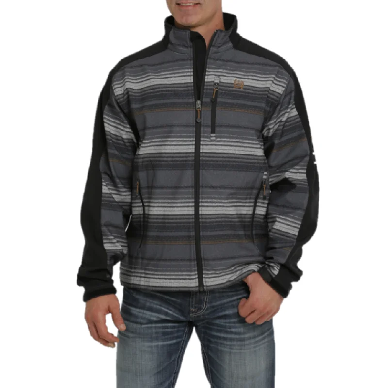 Cinch® Men's Black Striped Bonded Softshell Jacket MWJ1063004