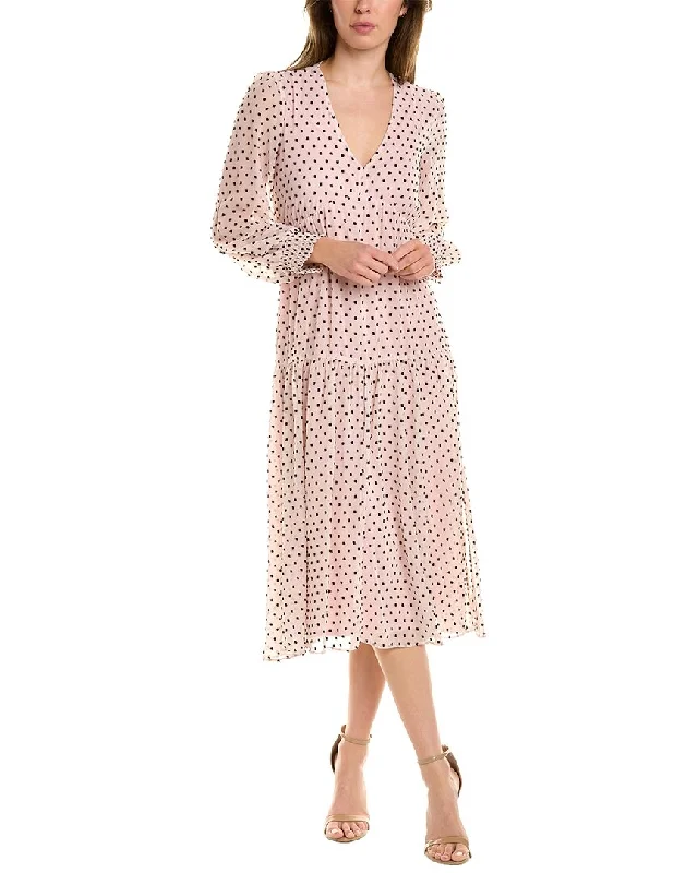 London Times Clip Dot Midi Dress