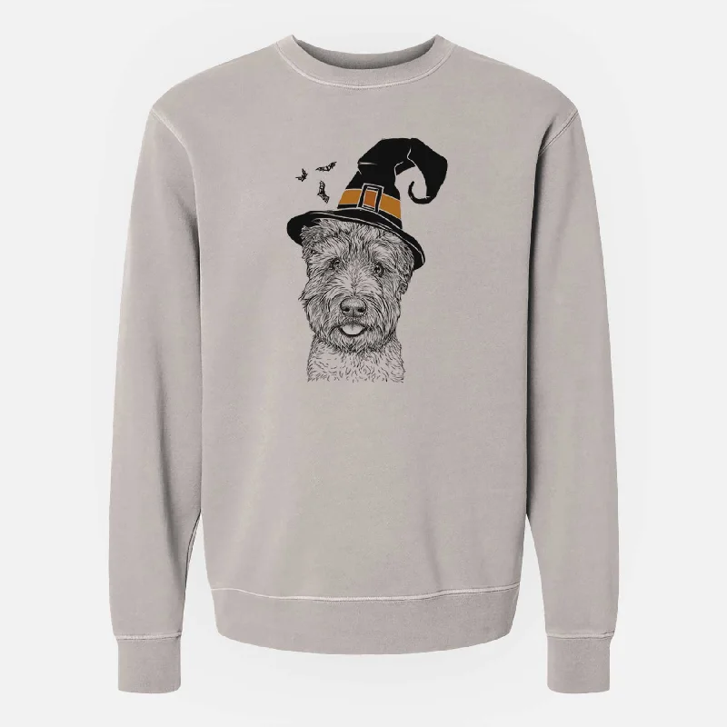 Witch Milton the Soft Coated Wheaten Terrier - Unisex Pigment Dyed Crew Sweatshirt