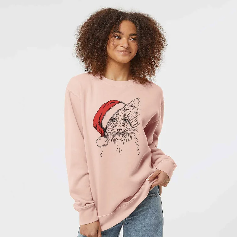 Santa Calum the Cairn Terrier - Unisex Pigment Dyed Crew Sweatshirt