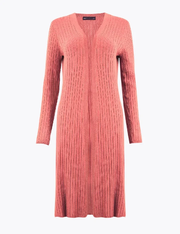 Ribbed Longline Cardigan