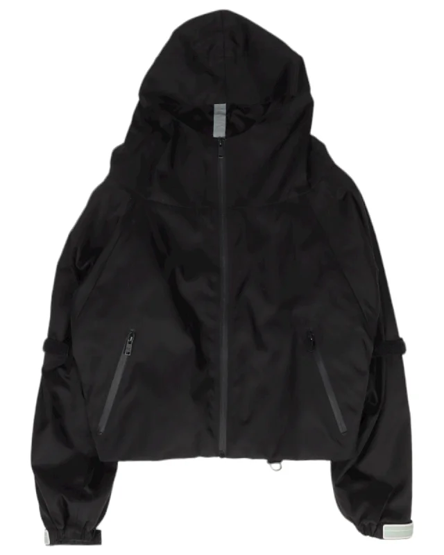 Cropped Nylon Double-Layered Velcro Jacket