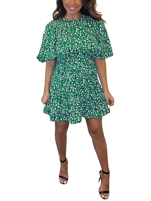 Abstract Womens Printed Casual Midi Dress