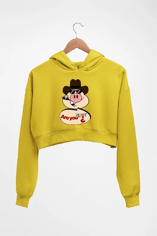 Pig Funny Crop HOODIE FOR WOMEN