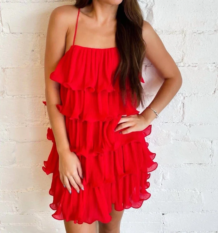 Along For The Vibe Dress in Red