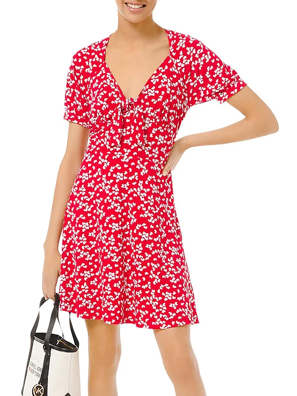 Womens Petal Printed Mini Mini Dress