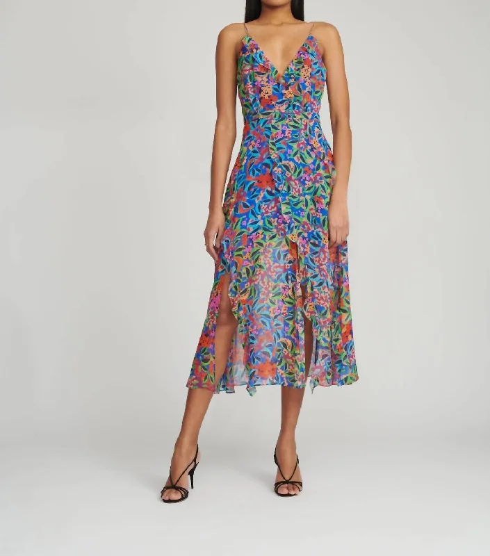 Ayla-B Dress in Tropical Begonia