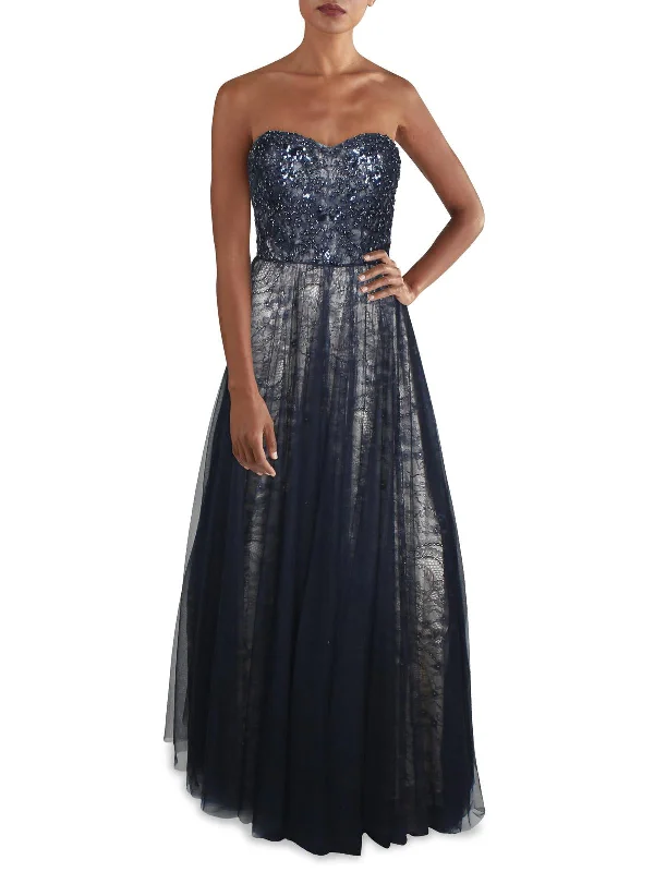 Juniors Womens Tulle Formal Dress