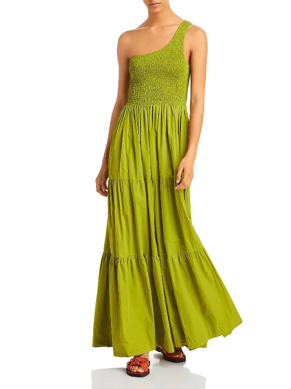 Womens Ruched Full Length Maxi Dress