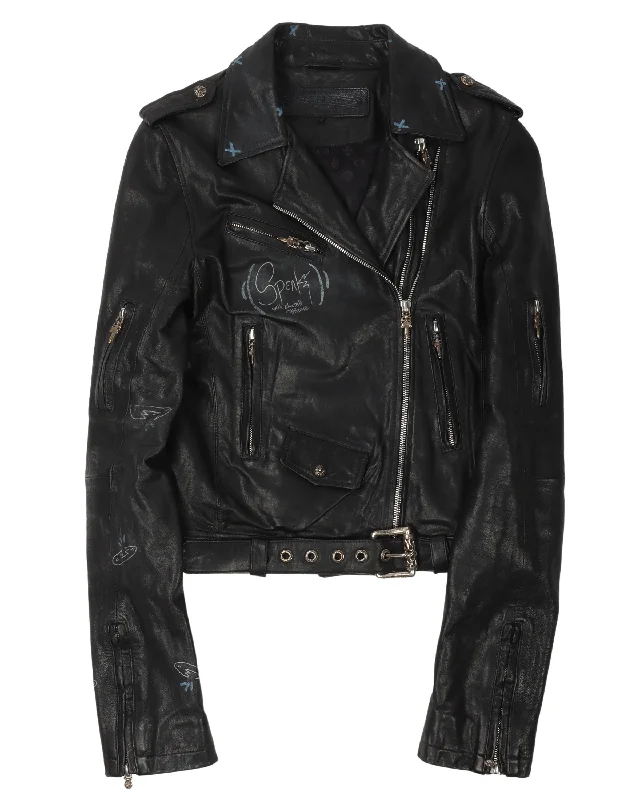 Matty Boy Patch Leather Jacket