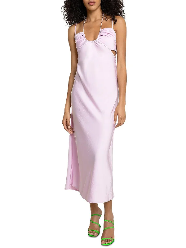 Sienna Womens Cut-Out Maxi Slip Dress