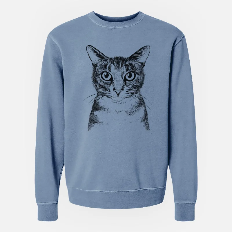 Bare Hobbes the Tabby Cat - Unisex Pigment Dyed Crew Sweatshirt