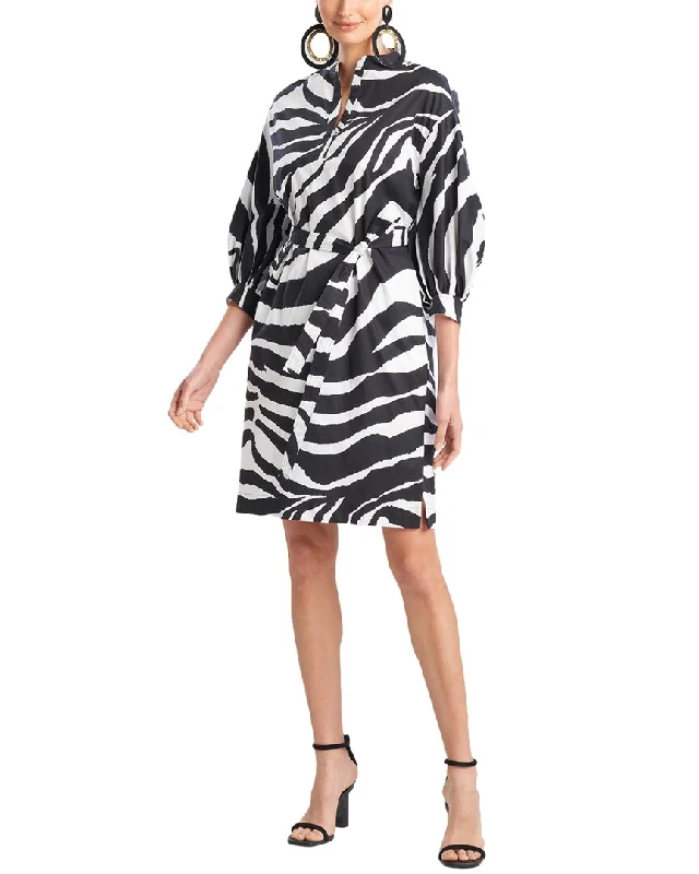 Natori Zebra Poplin Shirtdress