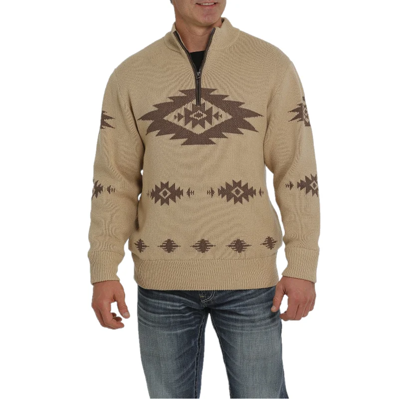 Cinch® Men's Khaki Brown 1/4 Zip Pullover MWK1560002