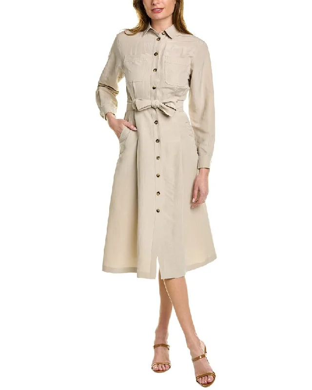 Max Mara Freda Linen & Silk-Blend Midi Dress