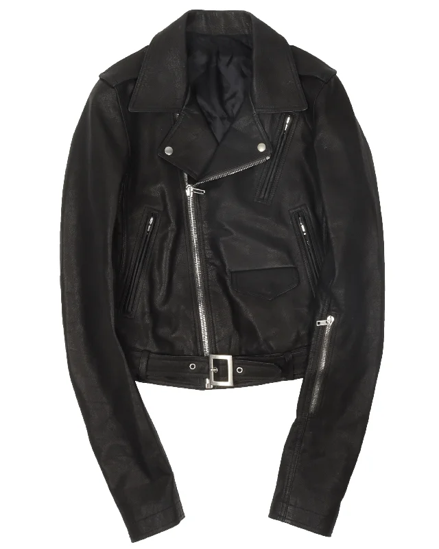 Cropped Leather Stooge Jacket