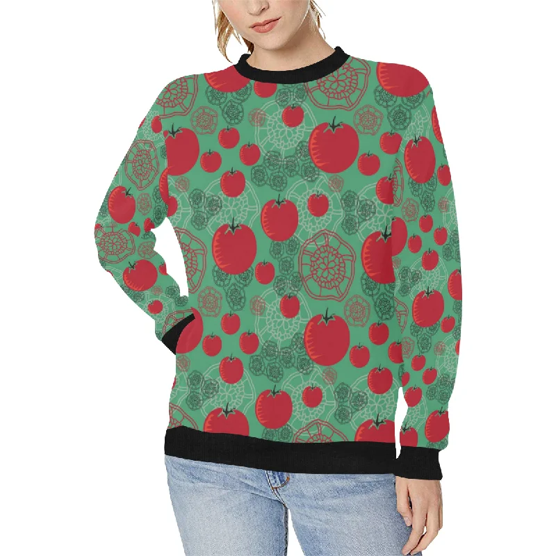 Tomato design pattern Women's Crew Neck Sweatshirt