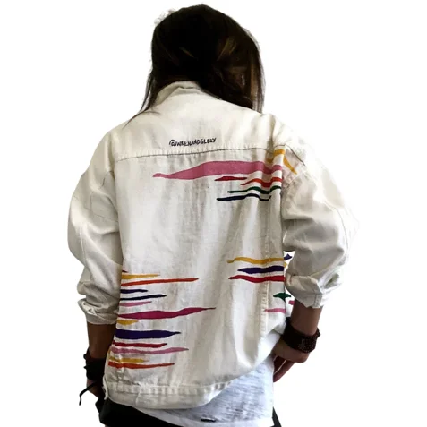 RAINBOW ZEBRA DENIM JACKET