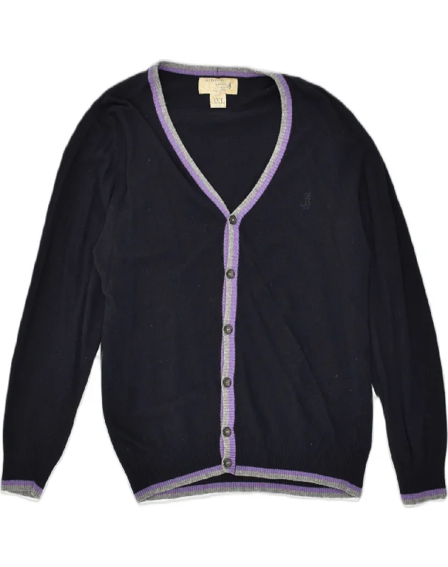 JECKERSON Womens Cardigan Sweater UK 22 3XL Navy Blue Wool