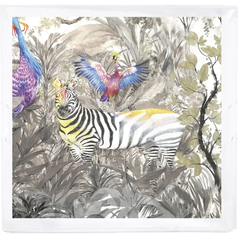 ARCADIA ZEBRA 18X18 ACRYLIC TRAY