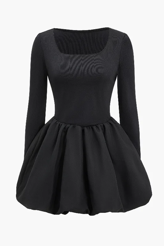 Puff Long Sleeve Mini Dress