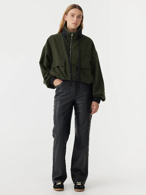 woollen zip front jacket