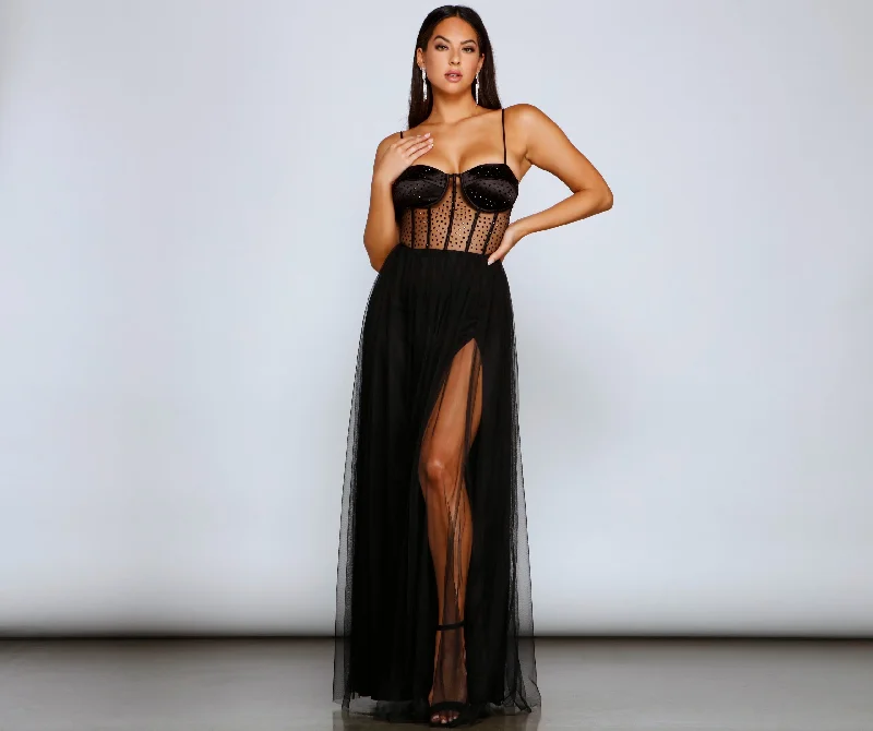 Zoya Mesh Tulle Bustier Dress