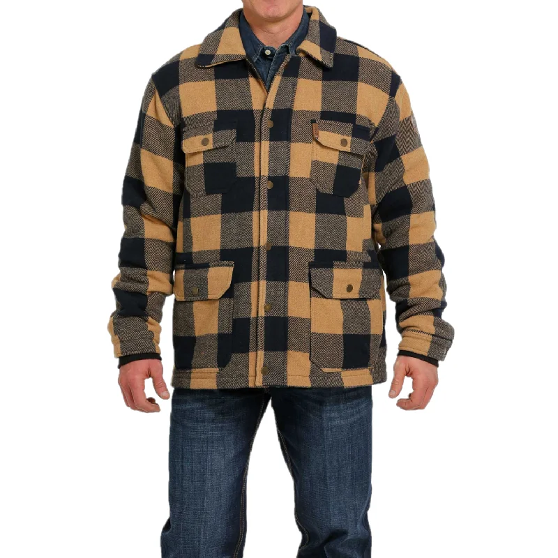 Cinch® Men's Brown Plaid Patterned Frontier Coat MWJ1572002