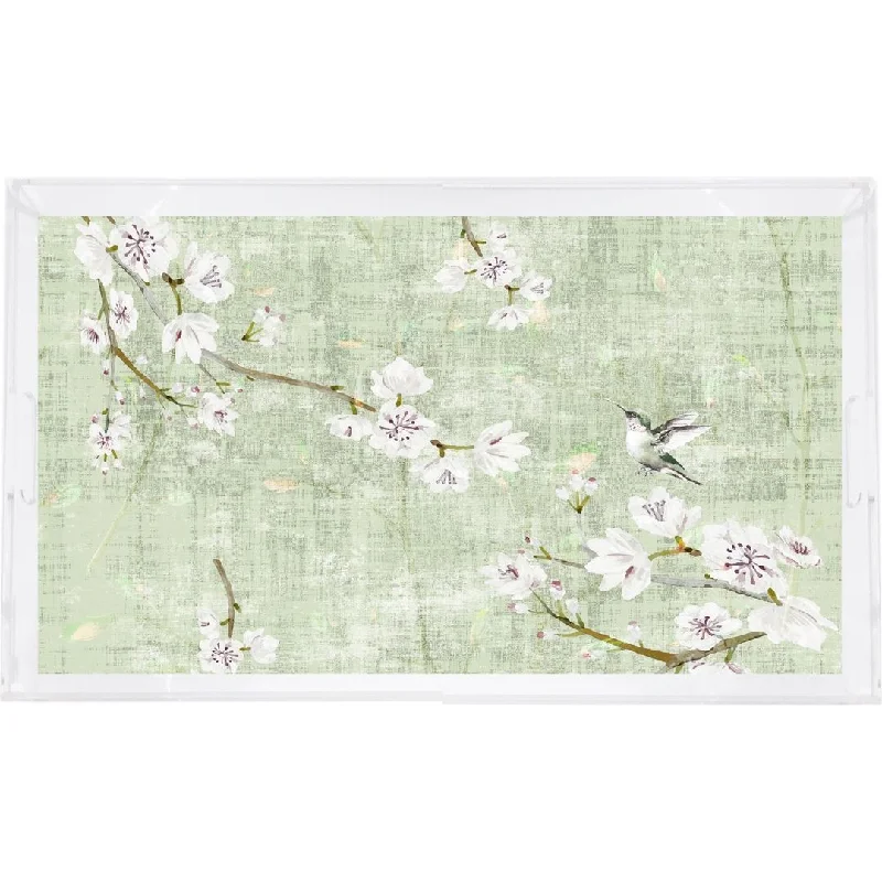 BLOSSOM FANTASIA Celadon 22.5X14.5 ACRYLIC TRAY