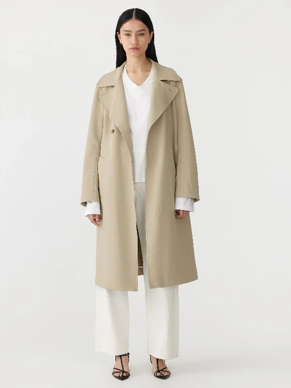 stretch twill trench coat