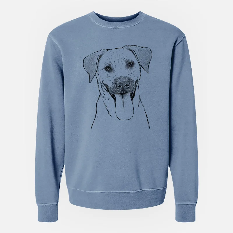 Bare Koda the Black Mouth Cur - Unisex Pigment Dyed Crew Sweatshirt