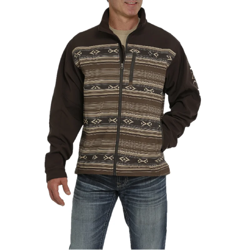 Cinch® Men's Aztec Printed Brown Bonded Softshell Jacket MWJ1583002