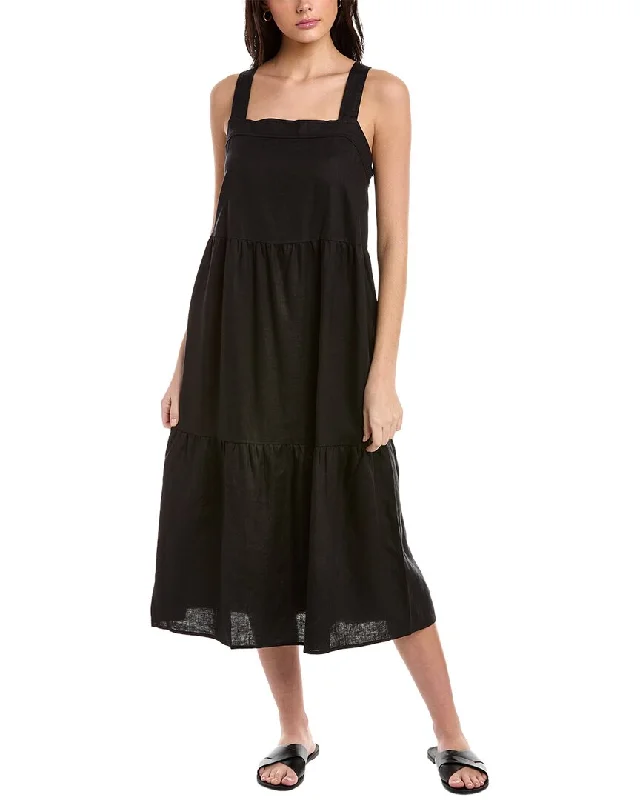 EILEEN FISHER Tiered Linen Midi Dress