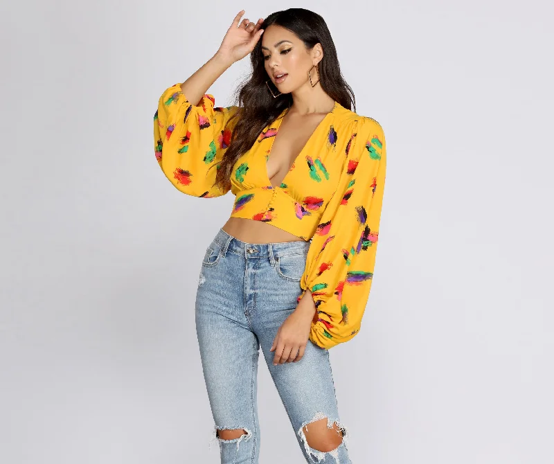 Artsy Girl Balloon Sleeve Blouse