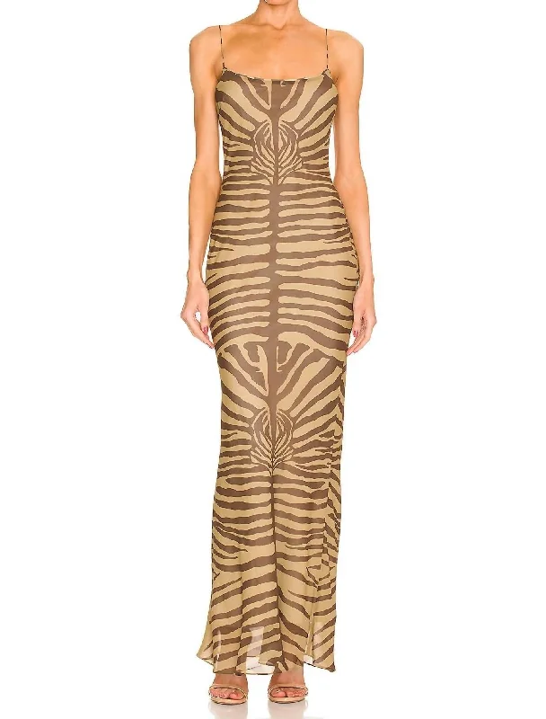 Zebra Scarlette Maxi Dress in Lark & Bison Multi