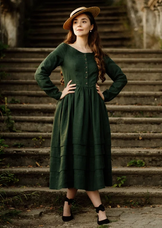 Eyre Dress, Long Sleeve, Evergreen