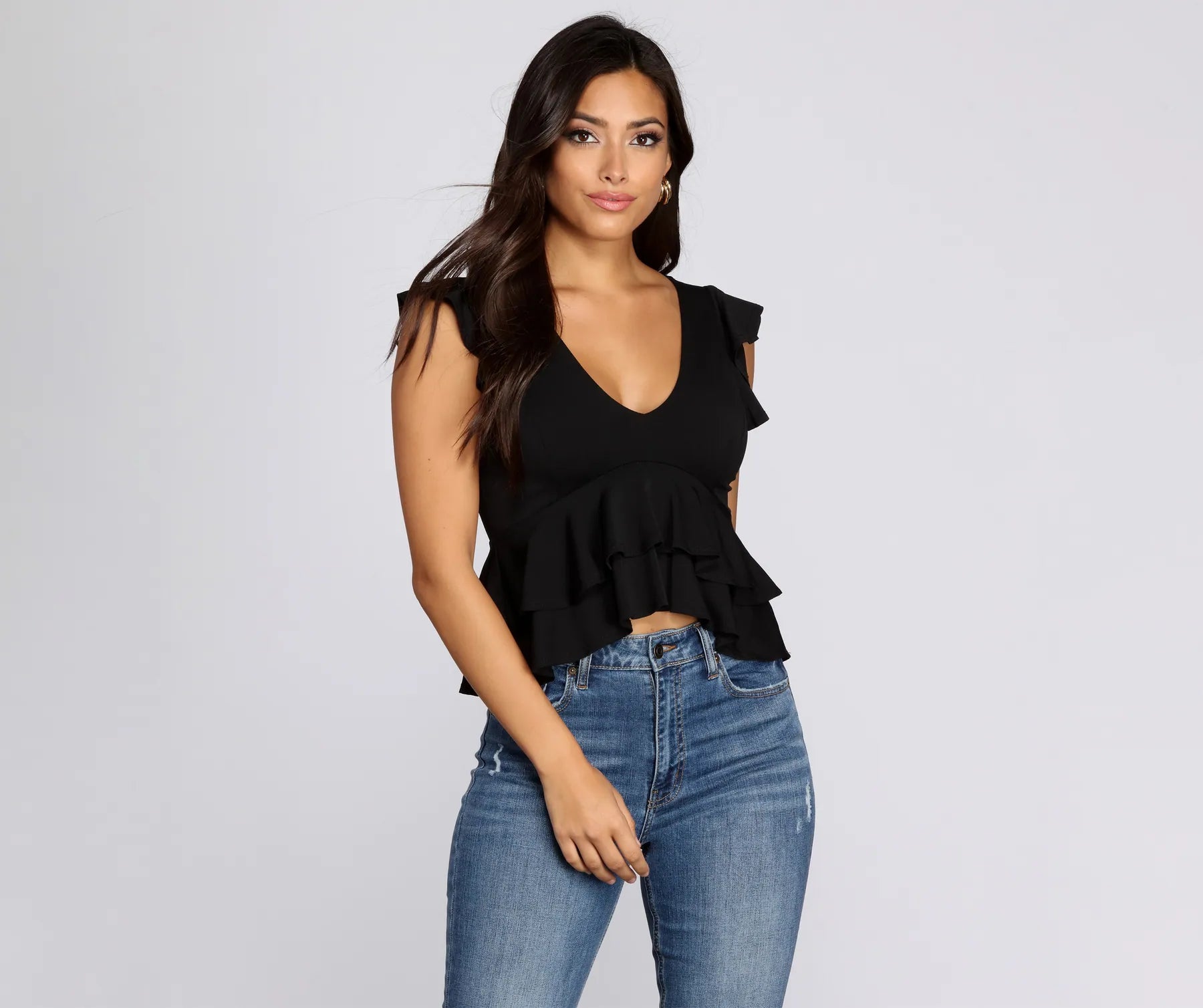 Rally Peplum Ruffle Top