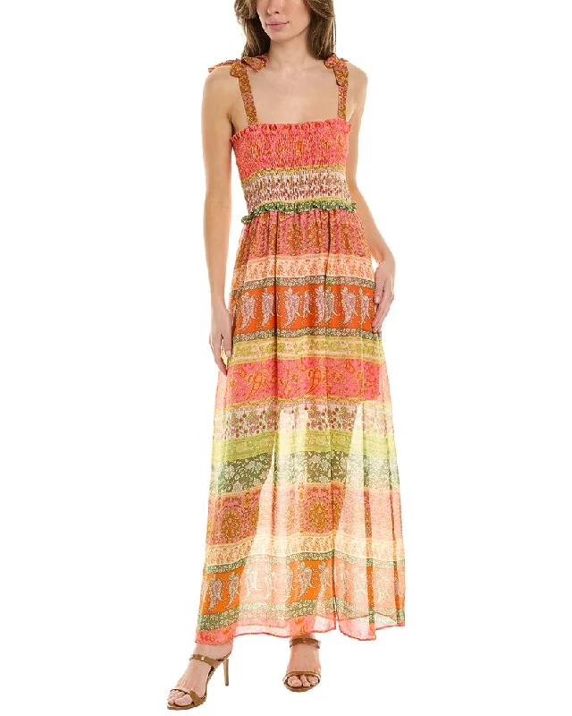 MAISON TARA Smocked Maxi Dress