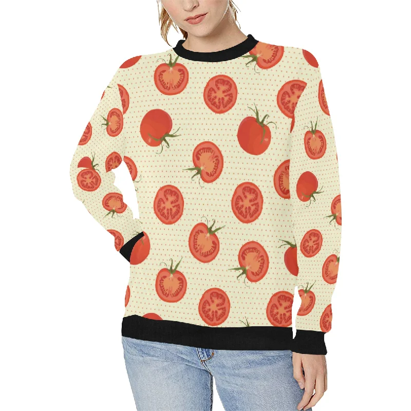 Tomato dot background Women's Crew Neck Sweatshirt