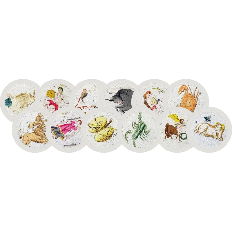 Zodiac White Set 16" Round Pebble Placemat Set of 12