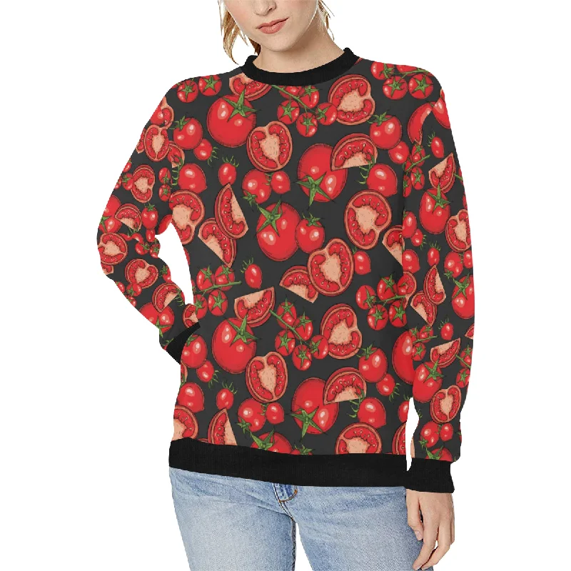 Tomato black background Women's Crew Neck Sweatshirt