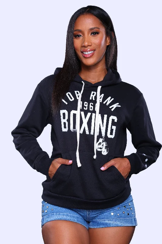 Black Pullover Top Rank Boxing Hoodie