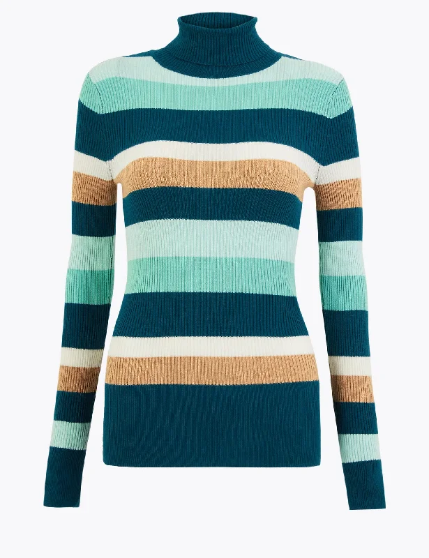 Striped Roll Neck Jumper