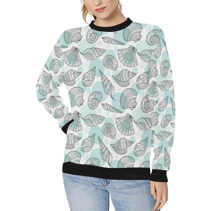 Shell polynesian tribal Women's Crew Neck Sweatshirt