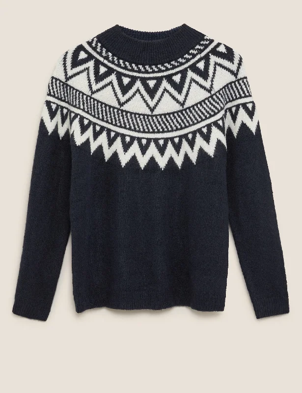 Fair Isle Funnel Neck Jumper