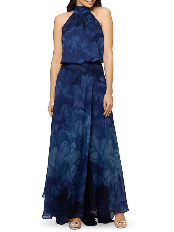 Womens Chiffon Printed Evening Dress