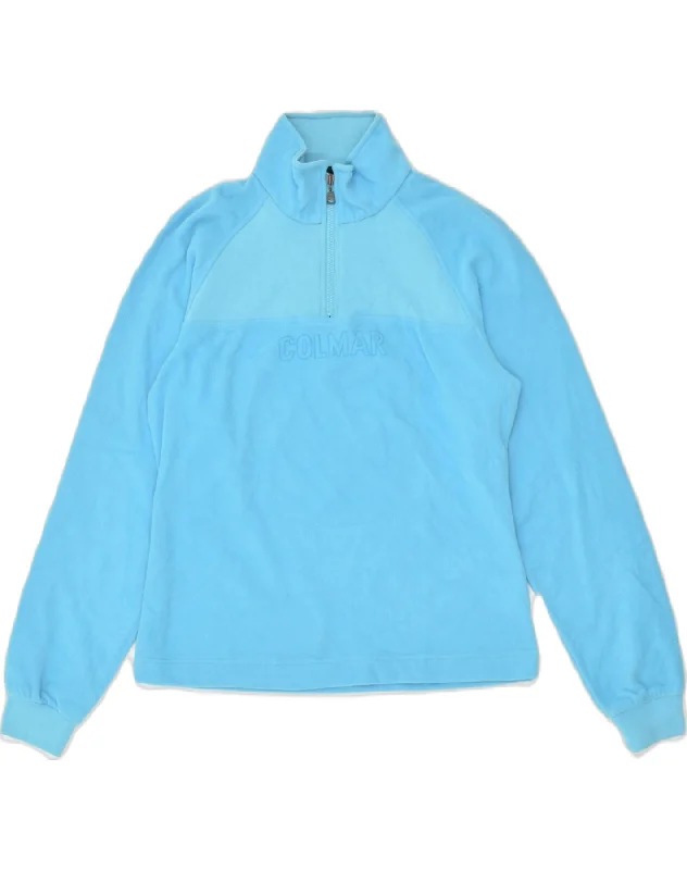 COLMAR Womens Zip Neck Fleece Jumper UK 10 Small Blue Polyester