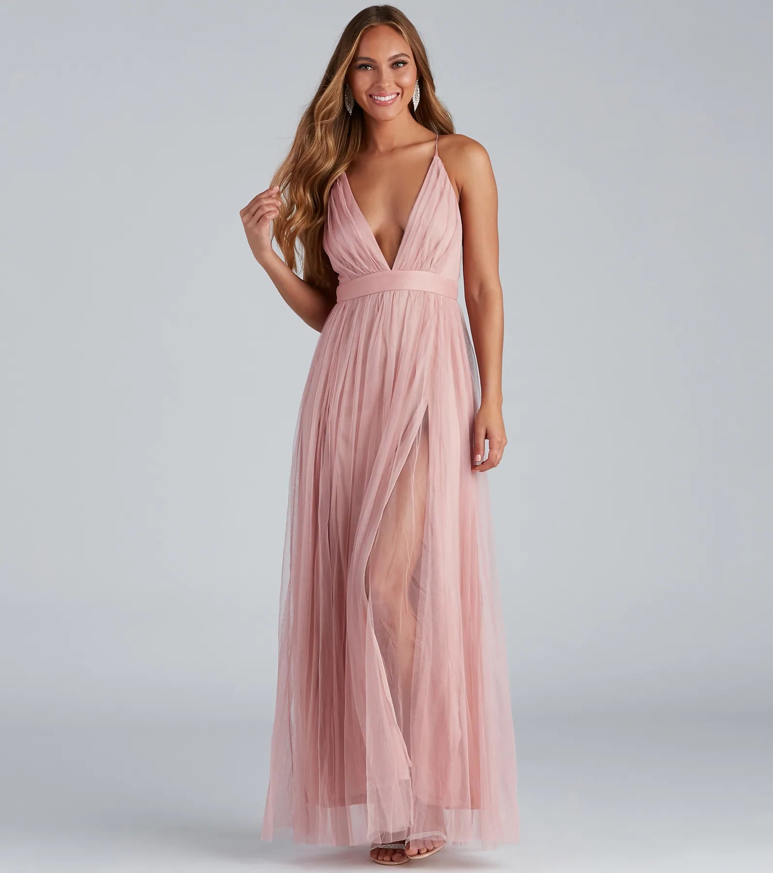 Elisabeth Pleated Tulle Formal Dress